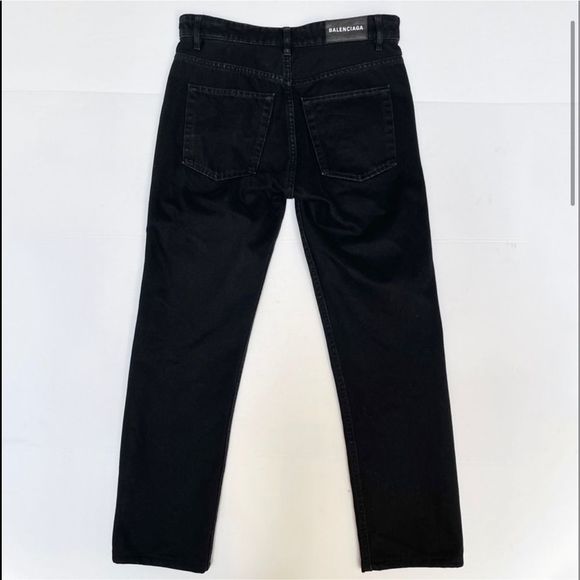 BALENCIAGA Black Straight Leg Denim Jeans Size 27 ankle length - Picture 3 of 8